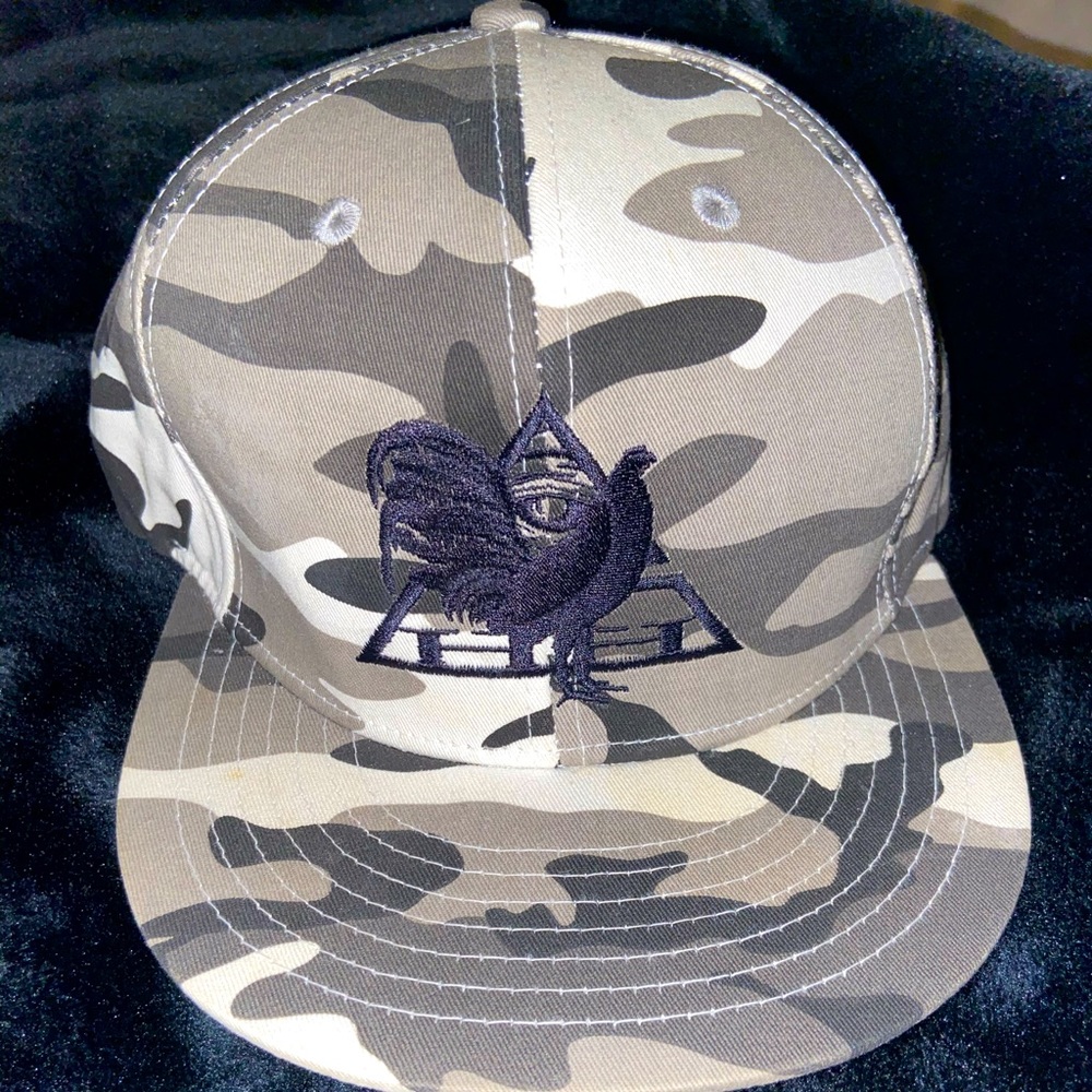 White camouflage hat